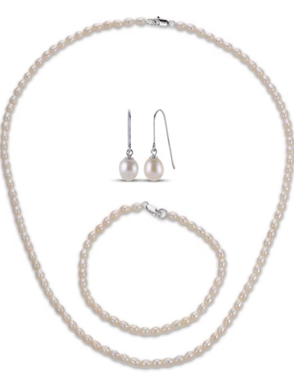 Kay Jewelers Freshwater Cultured Pearl Necklace, Bracelet & Drop Earrings Set - Picture 6 of 11